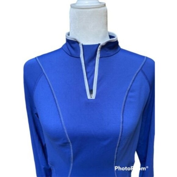 Gore running wear royal blue white trim longsleeve athletic top size Large L - Picture 4 of 11